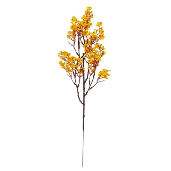 6 Pack Silk Artificial Baby's Breath Flowers with Stem, Babies Breath Faux Flower Bouquet, Fake Floral Arrangement for Table, 20 inch, Orange image {4}