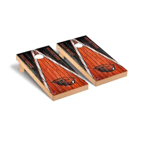 NCAA Oregon State Beavers Premium Cornhole Board Triangle Weathered Version image {1}