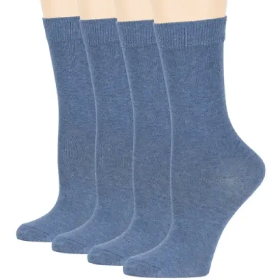 Women Cotton Solid Dress Socks - 4 Pack - Black, Brown, Blue, Grey, Beige  Khaki Shoe Size 5-9 M, 8-12 L | 7BIGSTARS KINGDOM image {3}