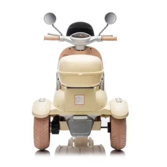 12V 2 Motors Kids Ride On Motorcycle, 2 Seater Electric Scooter Toy w/Music, Bluetooth, USB, Flip Seat, Storage Hooks & Oversized Trunk (Ages 3-6) image {2}