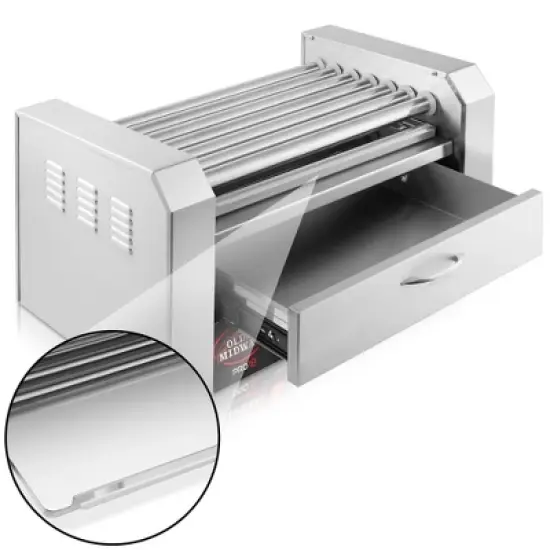 Olde Midway Electric Hot Dog Roller Grill Machine with Bun Warmer, Commercial Grade image {3}