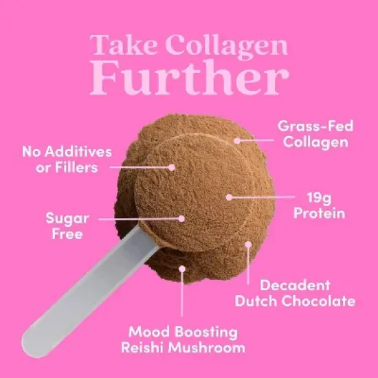 Further Food Collagen Peptides Powder + Reishi Mushroom - Chocolate - 11.36oz image {2}