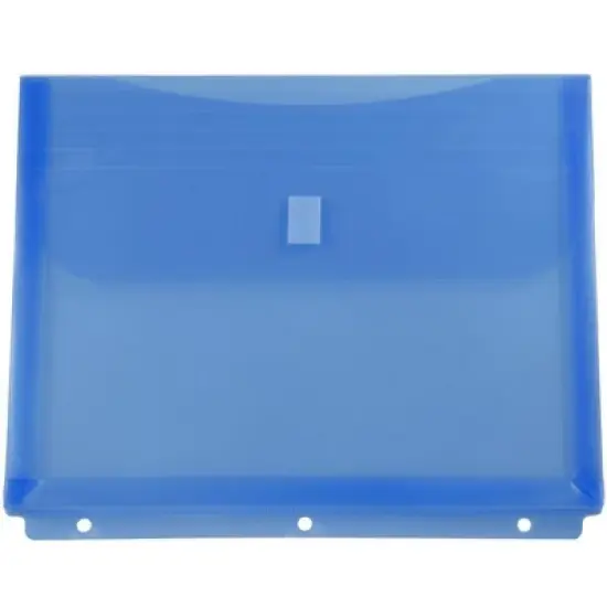 JAM Paper 9 1/2'' x 1 1/4'' x 11 1/2'' 12pk Plastic Binder Envelopes with Hook & Loop Closure, 3 Hole Punch image {3}