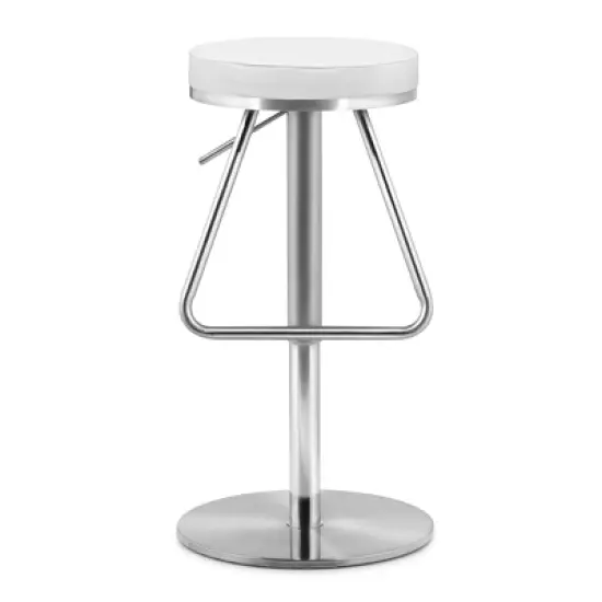 22" Nostalgic Plush Adjustable Barstool White - ZM Home image {3}