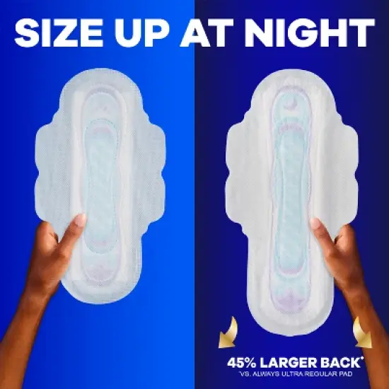 Always Ultra Thin Pads Extra Super Long Absorbency Unscented with Wings - Size 3 image {5}