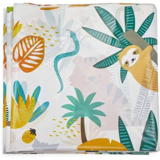 Blue Panda 3 Pack Jungle Safari Plastic Tablecloths, Disposable Table Cover Kids Animal Birthday Party, 54x108" image {4}