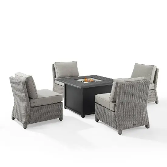 Crosley 5pc Bradenton Steel Outdoor Patio Fire Pit Furniture Set with Armless Chairs image {17}