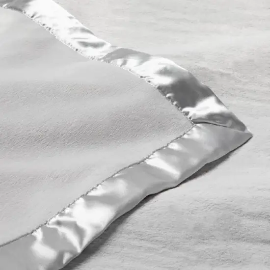 Solid Satin Edge Plush Blanket - Cloud Island&trade; Gray image {2}