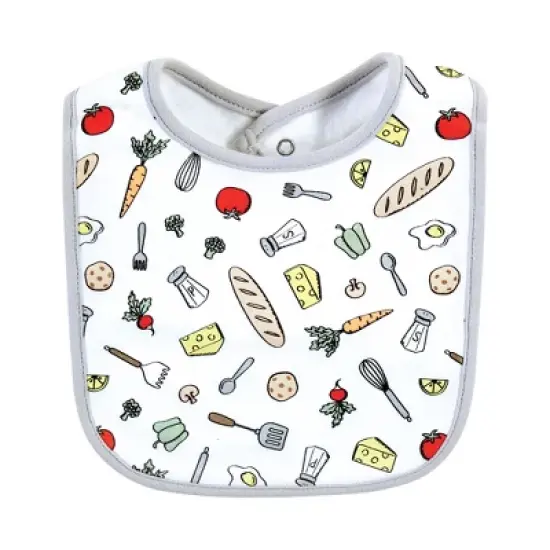 Hudson Baby Unisex Baby Cotton Bibs, Bon Appetit, One Size image {5}