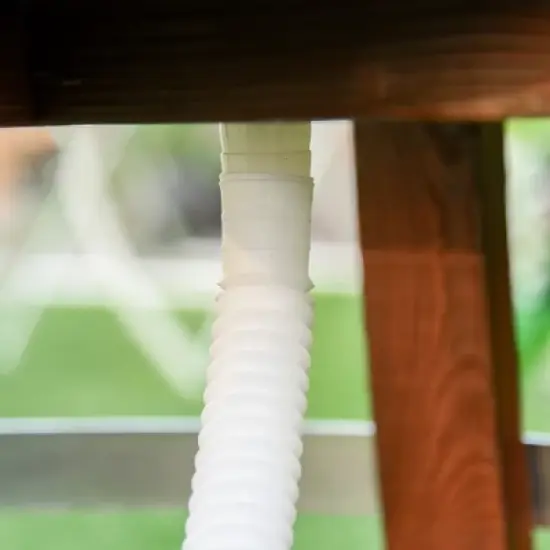 Outsunny 13 Gallons Retro Style Wooden Cooler Ice Bucket with Support Frame, Foldable Flip Cover, and Drain Faucet image {6}