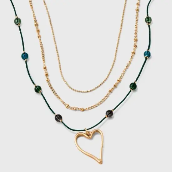 Mixed Quartz Stationed Chain and Beaded Necklace Set 3pc - Universal Thread&trade; image {6}