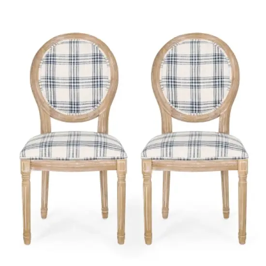 Set of 2 Phinnaeus French Country Fabric Dining Chairs - Christopher Knight Home image {7}