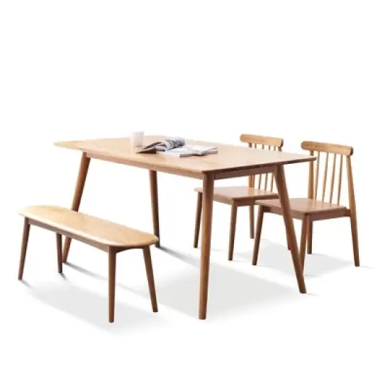 Dexmalle Oak Wood Dining Bench image {7}
