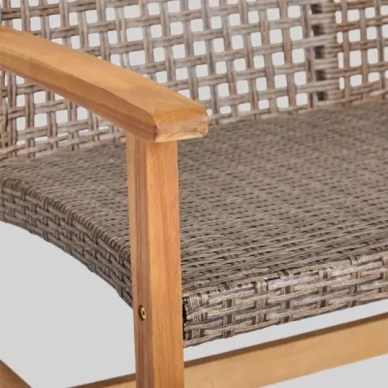 Hampton Wicker Loveseat - Natural/Gray - Christopher Knight Home image {4}