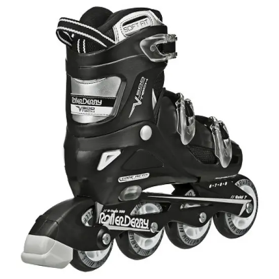 Roller Derby V-Tech 500 Adjustable Kids'" Inline Skates - Black/White (6-9) image {1}