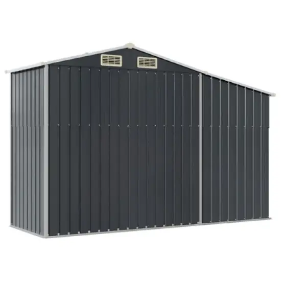 vidaXL Garden Shed in Anthracite - Galvanized Steel Garden Storage with Ample Space, Convenient Design, and Ventilation image {5}
