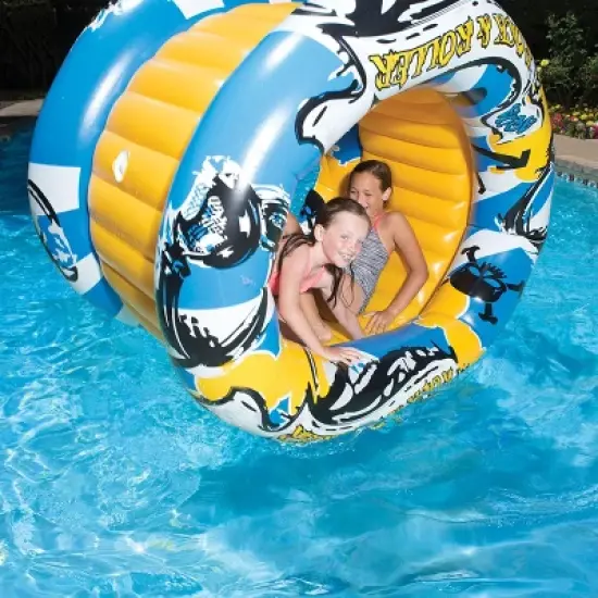 Swim Central 60" Inflatable Swimming Pool Float Toy - Yellow/Blue image {2}