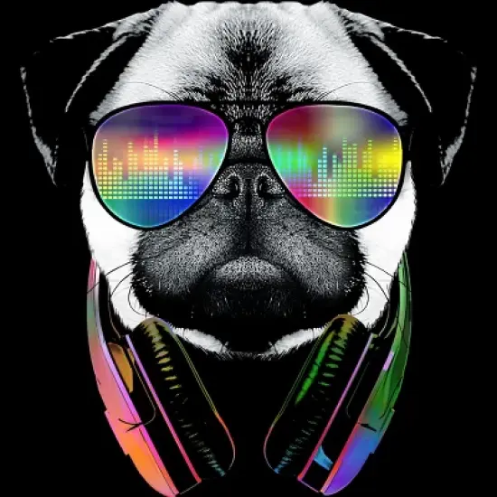 Men's Design By Humans Rainbow Beat DJ Pug By clingcling Tank Top image {1}