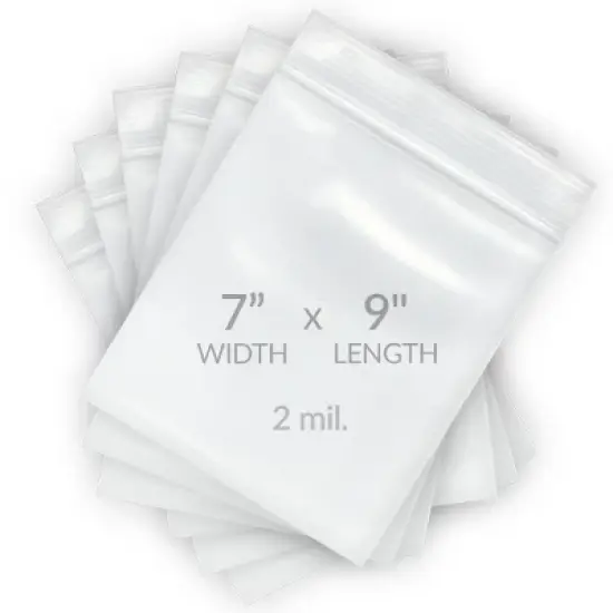 UOFFICE 1000 Reclosable Clear Poly Bags 7"x9",  2 Mil Resealable Bags image {6}