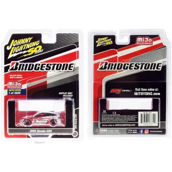 1990 Honda CRX #9 "Bridgestone" Limited Edition to 3,600 pieces Worldwide 1/64 Diecast Model Car by Johnny Lightning image {2}