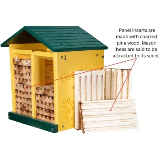 JCS Wildlife Double-Wide Large Poly Lumber and Pine Mason Bee House - Handmade in the USA image {3}