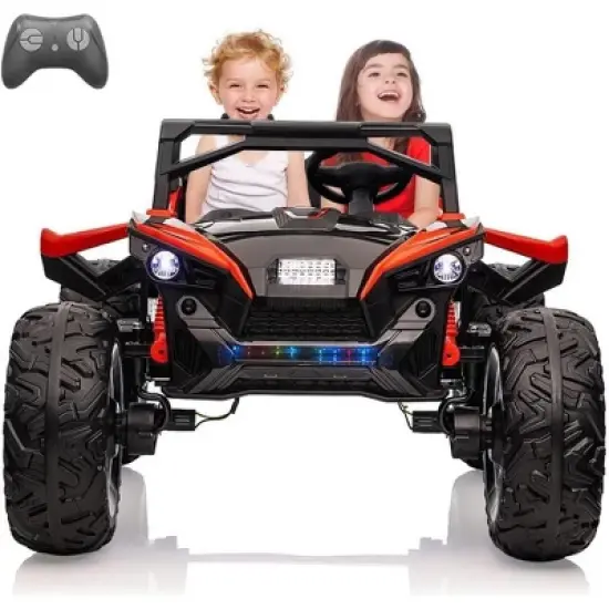 24V 2 Seaters Kids Ride on UTV with Remote Control, Extra Large EVA Wheels & Wide Seat for Big Kids, Full-Metal Suspension, Music, LED Lights image {9}