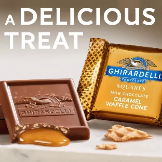 Ghirardelli Milk Chocolate Candy SQUARES with Caramel Waffle Cone Filling - 5.2oz image {5}