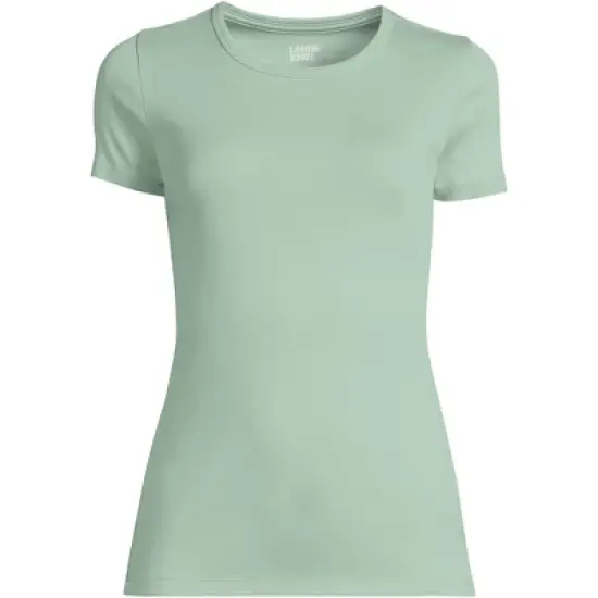 Lands' End Women's Cotton Rib Short Sleeve Crewneck T-shirt image {11}