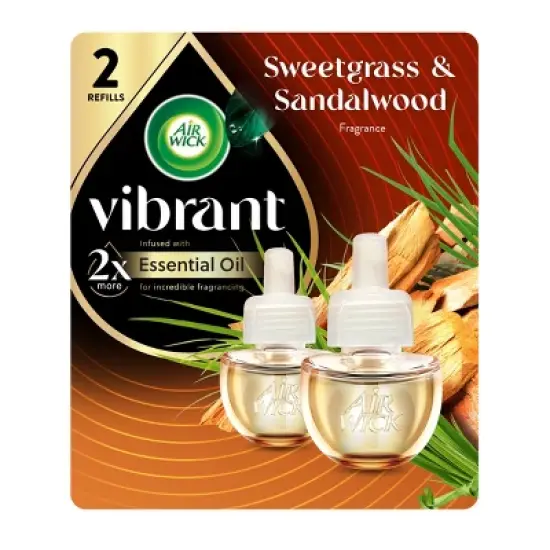 Air Wick Vibrant Scented Oil Air Freshener Refills Sweetgrass & Sandalwood - 1.34 fl oz/2pk image {9}