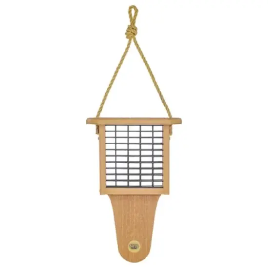 Bird Choice Modern Farmhouse Suet Bird Feeder 12" Natural Teak Brown image {1}