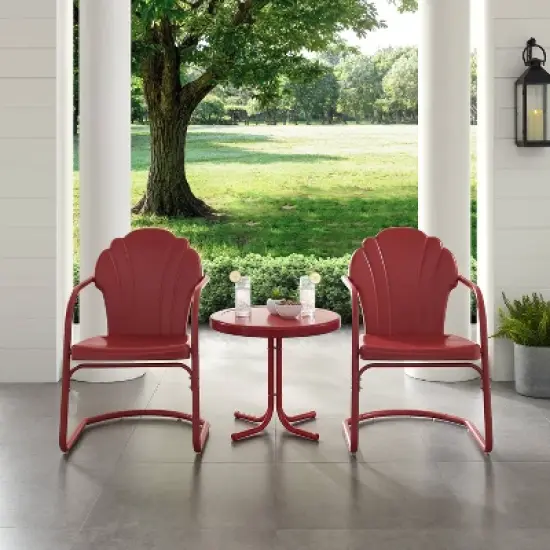 3pc Tulip Seating Set - Red - Crosley image {3}