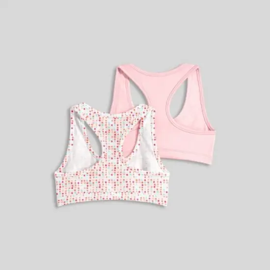 Jockey Generation&trade; Girls' 2pk Dotted Bralette - White/Pink image {2}