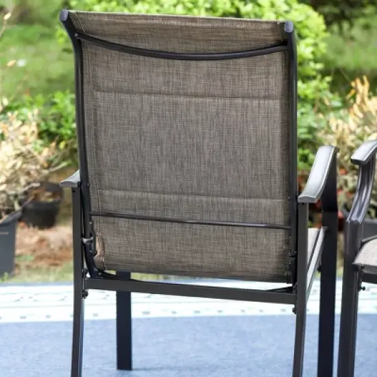2pk Steel Patio Padded Sling Arm Chairs - Captiva Designs image {5}