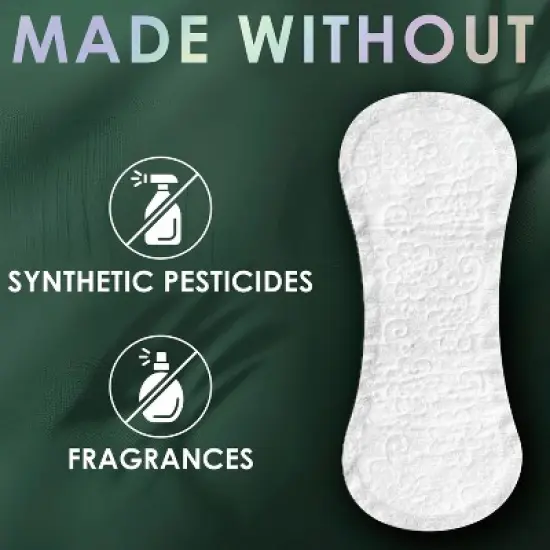 L. Organic Cotton Top Layer Ultra Thin Liners - Extra Coverage Absorbency - 80ct image {3}