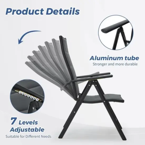 EROMMY Outdoor Patio Dining Sets, Metal Frame Reinforcement for Backyard, Porch, Lawn, Party and Garden - 9-pc grey image {2}