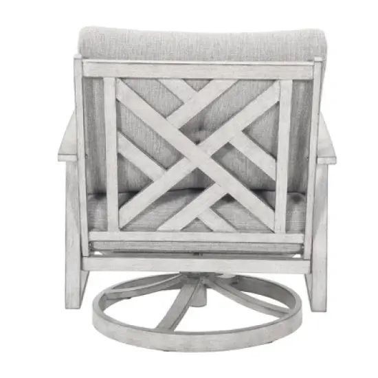 COWLOWN 2 Piece Outdoor Swivel Patio Chairs Set, Aluminum Frame Armchairs, All-Weather Conversation Chairs for Garden, Poolside, Lawn image {4}