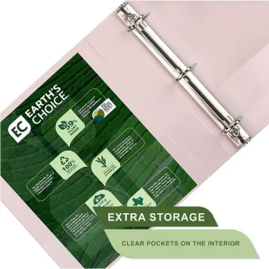 Samsill Plant-Based 2 Inch Durable D-Ring, Made in USA, View Binder, Eco-Friendly, USDA Certified Biobased, 4 Pack, Boho Assortment image {4}