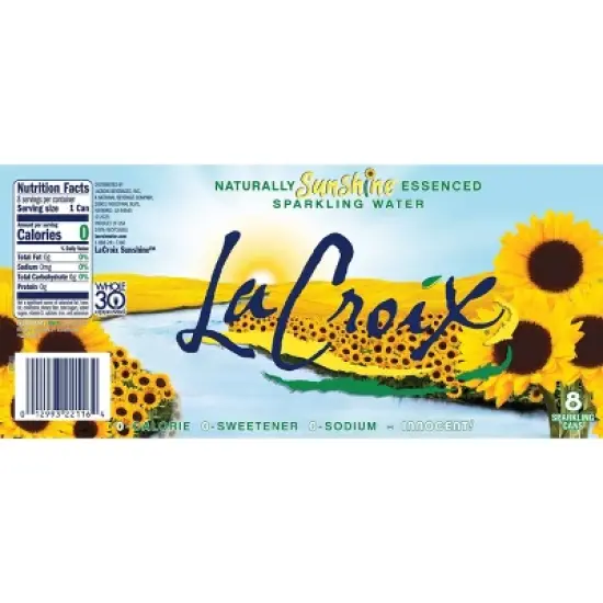 LaCroix Sunshine Sparkling Water - 8pk/12 fl oz Cans image {4}