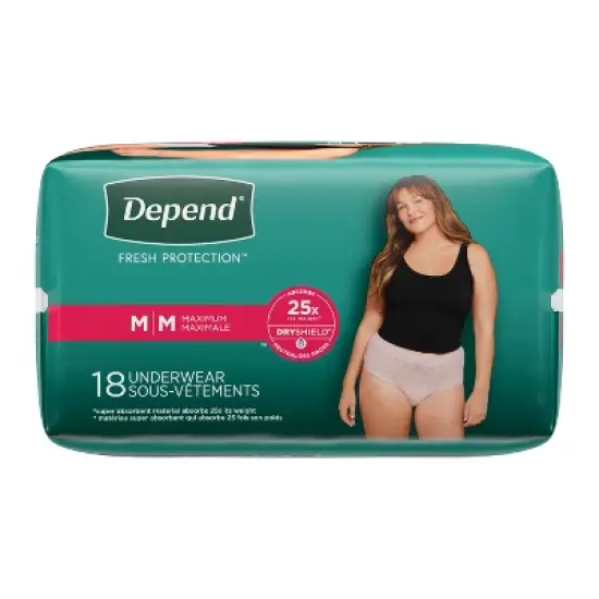 Depend Fresh Protection Adult Incontinence Underwear for Women - Maximum Absorbency - Blush image {11}
