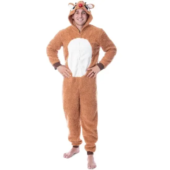 Rudolph The Red Nosed Reindeer Unisex Adult Fleece Union Suit Pajama Sleepwear image {3}