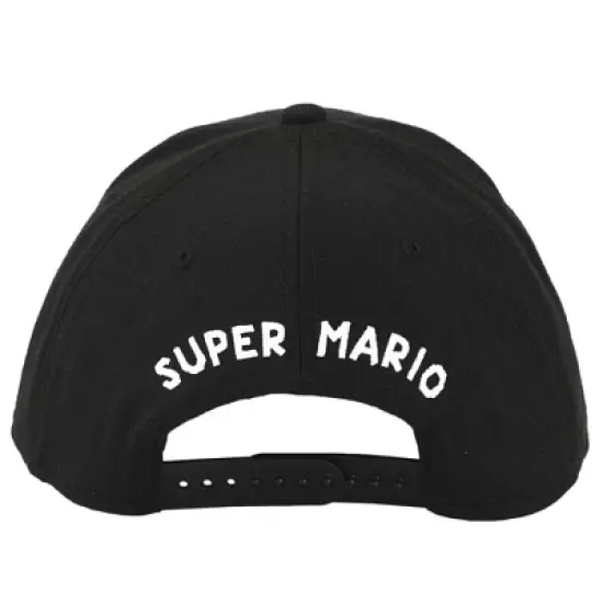 Super Mario Brothers Mario Embroidered Symbol Black Snapback Hat for mens image {4}