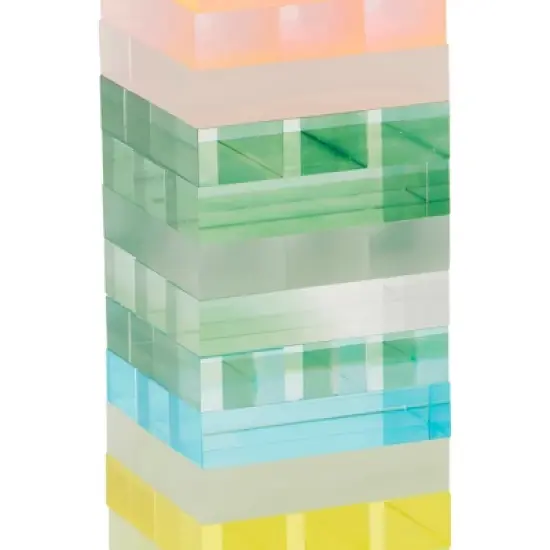 Sunnylife Lucite Jumbling Tower-Ombre Sherbert-Stacking Game, 54 Acrylic Blocks image {4}