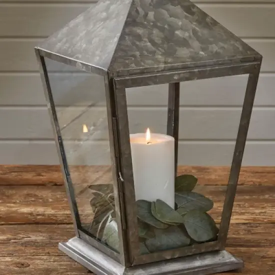 Park Designs Tall Square Galvanized Lantern image {4}