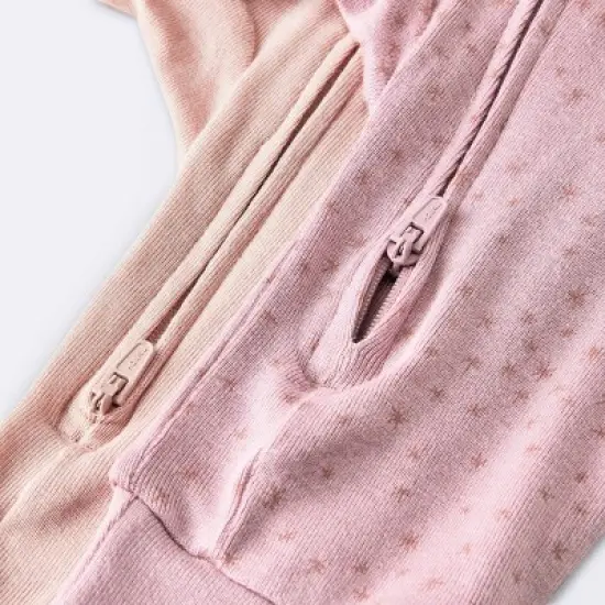 Baby Girls' 2pk Stars So Very Soft Modal Blend Romper - Cloud Island&trade; Dark Pink image {3}