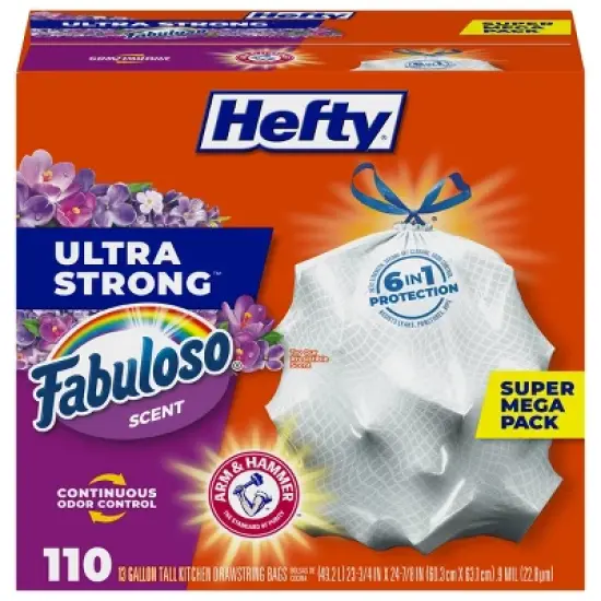 Hefty Ultra Strong Fabuloso Tall Kitchen Trash Bags - 13gal/110ct image {5}