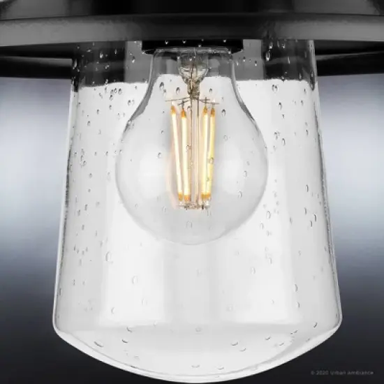 Urban Ambiance Luxury Coastal Outdoor Ceiling Light 10''H x 9''W,  Midnight Black Finish,  Santa-Ana Collection, UHP1322 image {5}