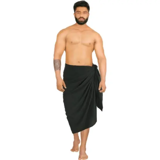 LA LEELA Men's Summer Long Vacation Sarong Beachwear Holidays Wrap Lava Lava Beach Cover Up Sarongs For Men One Size Jade, Palm Tree image {1}