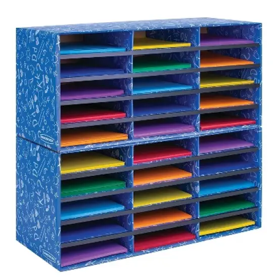 Bankers Box Classroom collection 30-Compartment Literature Organizers 28.5" x 12.375" Blue (3384401) image {1}