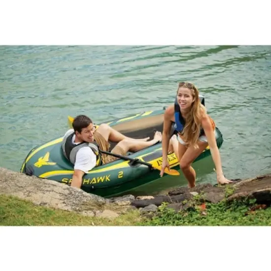 Intex Seahawk Inflatable Floating Boat Raft Set with Oars & Air Pump image {3}