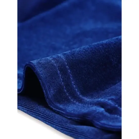 Allegra K Women's Spaghetti Strap Lace Trim Ruched Disco Party Velvet Cami Top image {4}